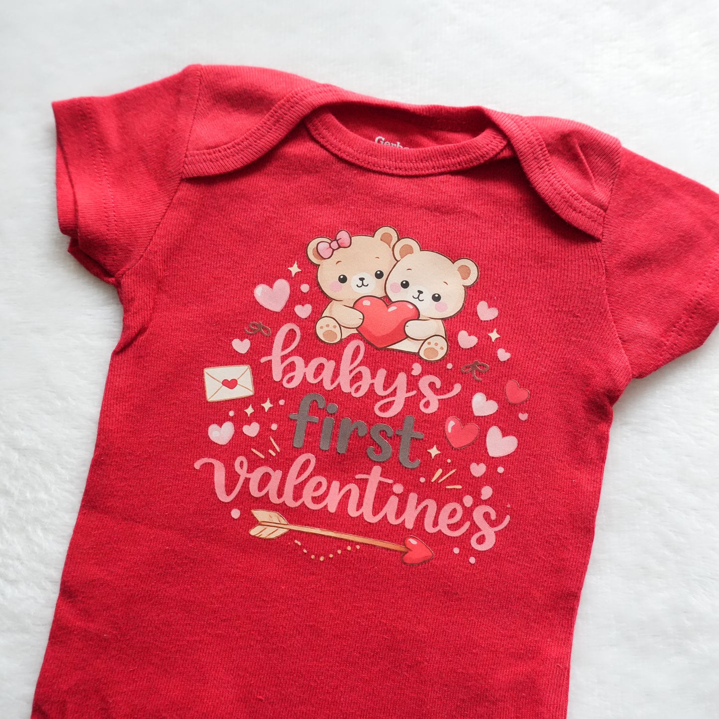 Baby's First Valentine's Baby Onesie (0-3 mo)