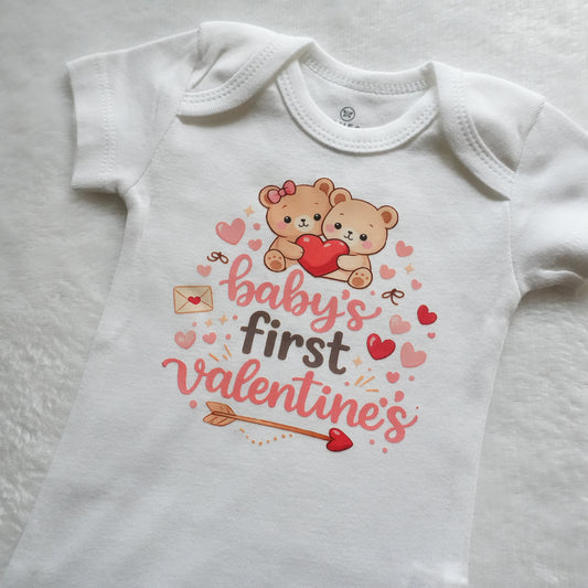 Baby's First Valentine's Baby Onesie (0-3 mo)