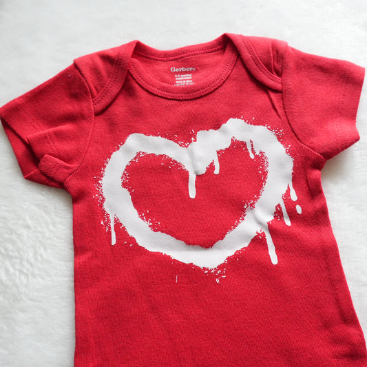 Dripping Heart Baby Onesie (0-3 mo)