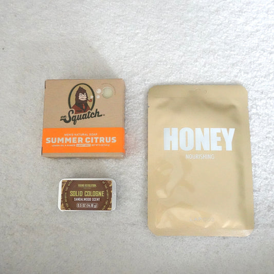 Citrus & Confidence Men's Care Kit – Dr. Squatch Soap + Lapcos Honey Mask + Solid Cologne