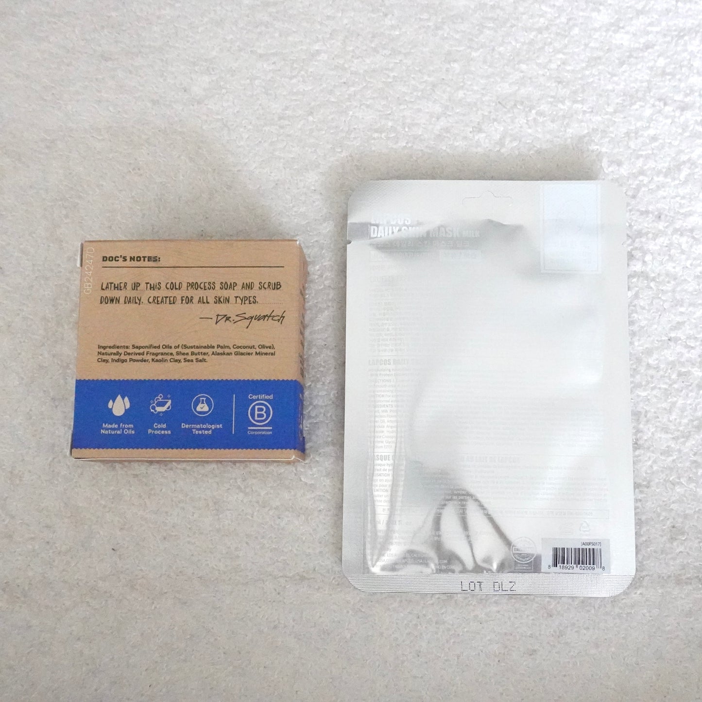 Men’s Refresh & Rehydrate Set – Dr. Squatch Fresh Falls Soap + Lapcos Milk Mask