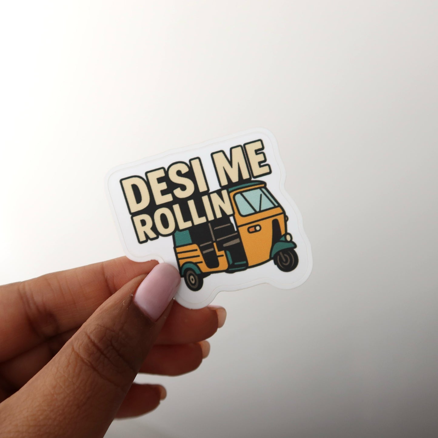 Desi Me Rollin 2x2 Sticker
