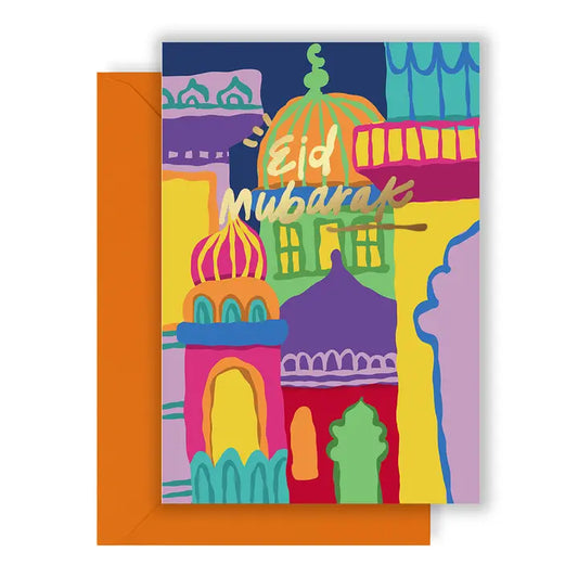 Colourful Buildings Eid Greeting Card 02