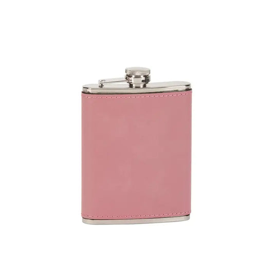 Leatherette Flask, Pink 8 oz