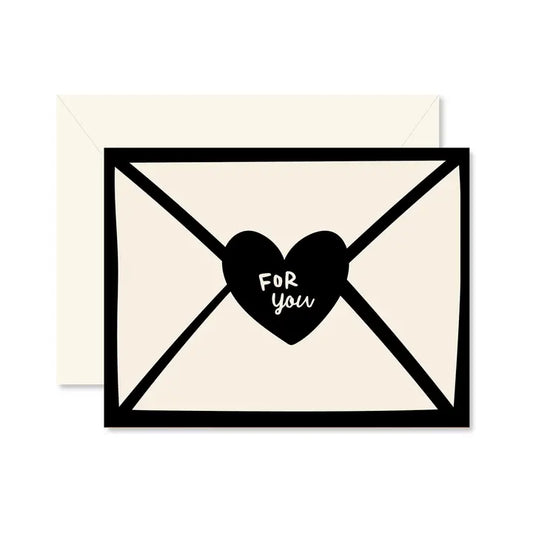 For You Love Letter Black Greeting Card