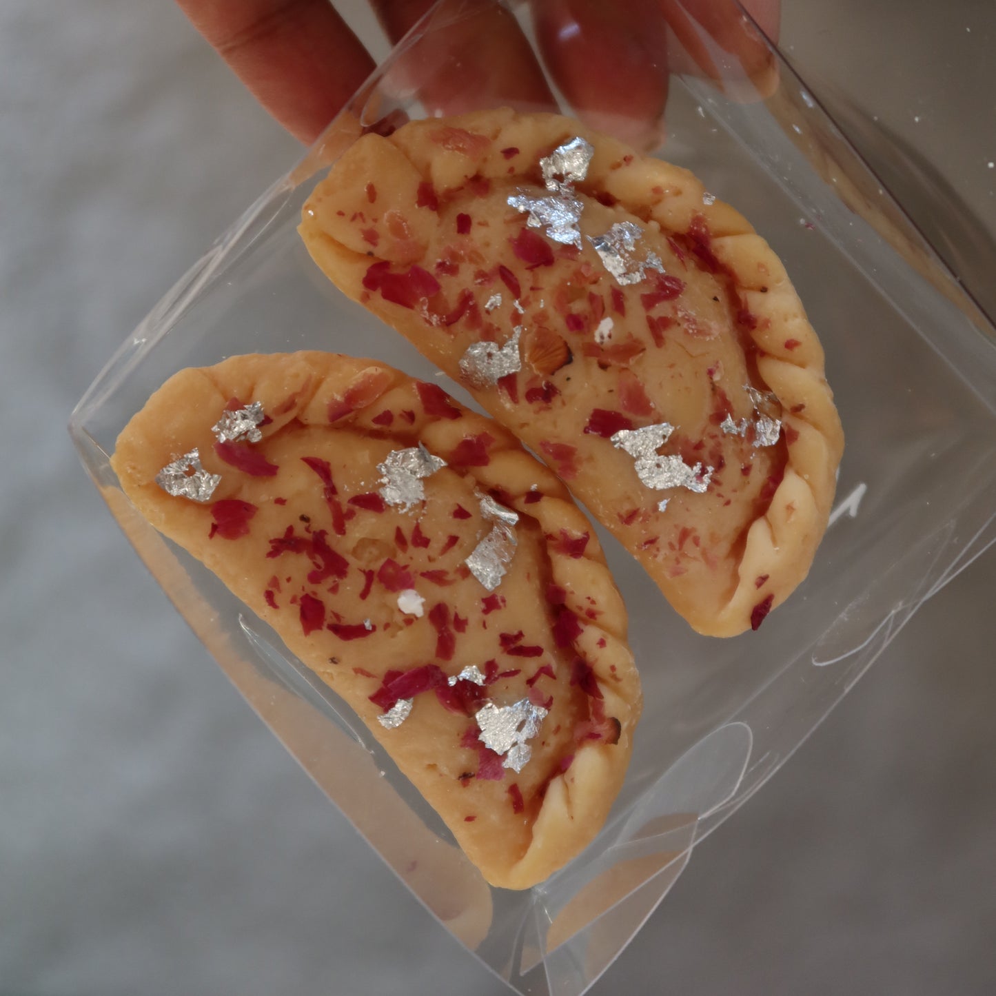 Gujiya Candle – Set of 2 | Handmade Soy Wax | Honeysuckle Jasmine Scent