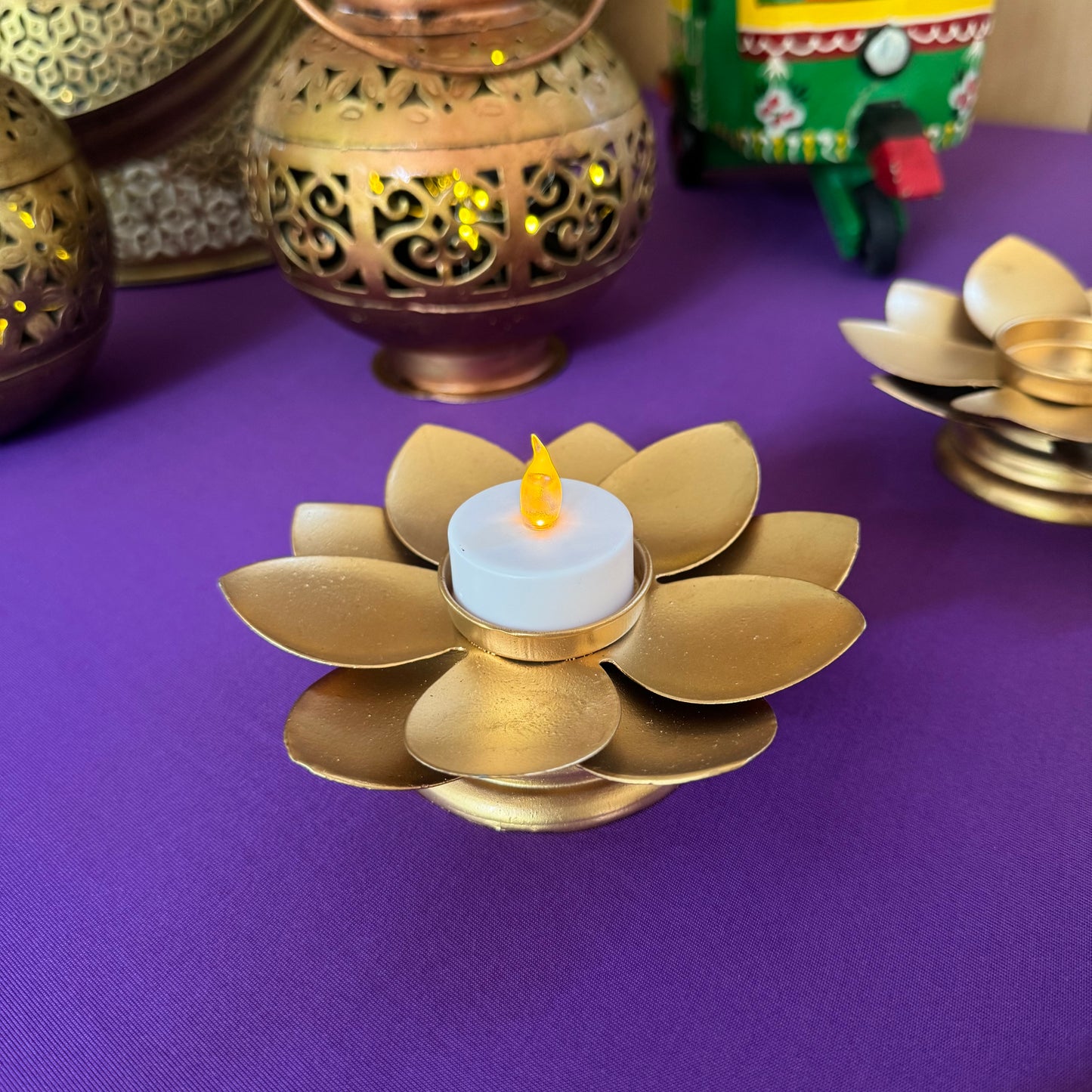 Varandah Tea Light Holder - Brass