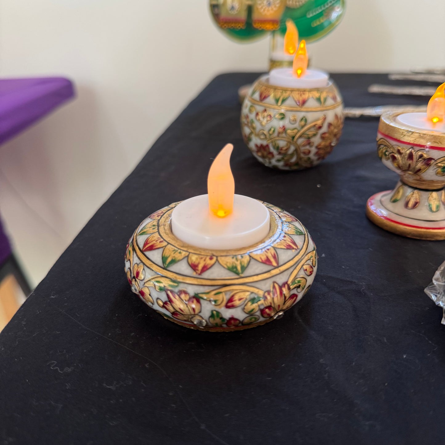 Varandah Tea Light Holder - Marble