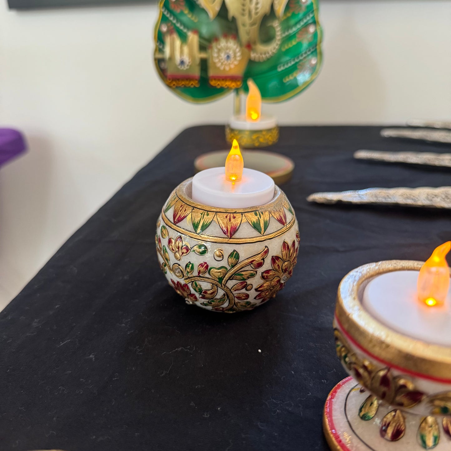 Varandah Tea Light Holder - Marble