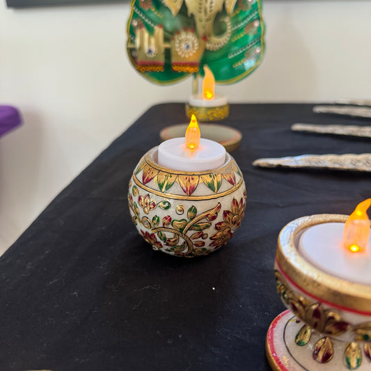 Varandah Tea Light Holder - Marble