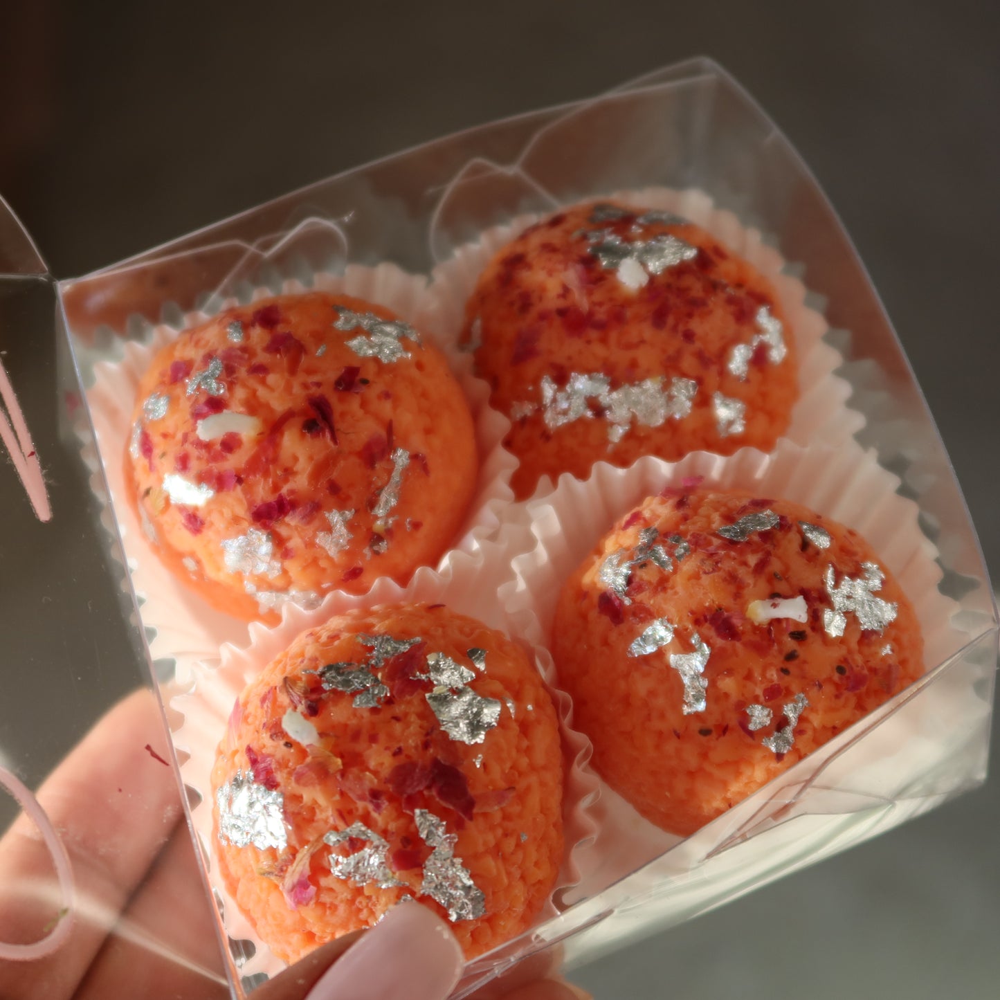 Motichoor Ladoo Candle Small – Set of 4 | Handmade Soy Wax | Honeysuckle Jasmine Scent