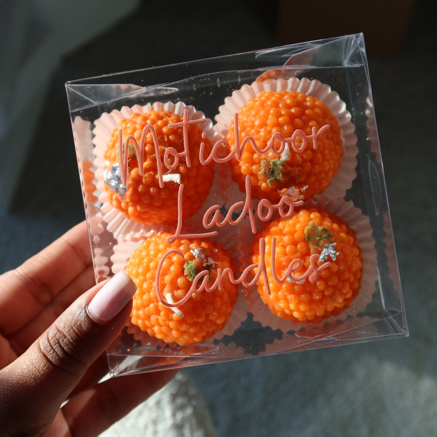 Motichoor Ladoo Candle Large – Set of 4 | Handmade Soy Wax | Made in Seattle