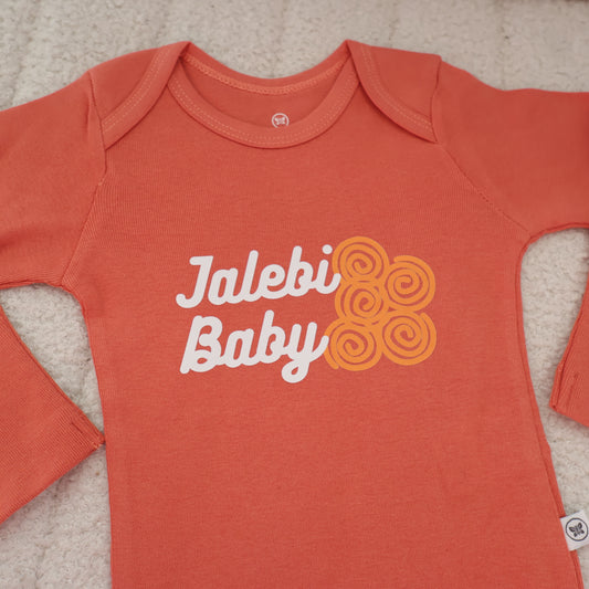 Jalebi Baby Organic Cotton Onesie – Orange (3–6M)