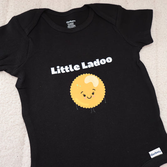 Little Ladoo Short Sleeve Onesie – Black (6–9M)