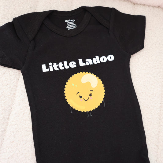 Little Ladoo Short Sleeve Onesie – Black (0–3M)