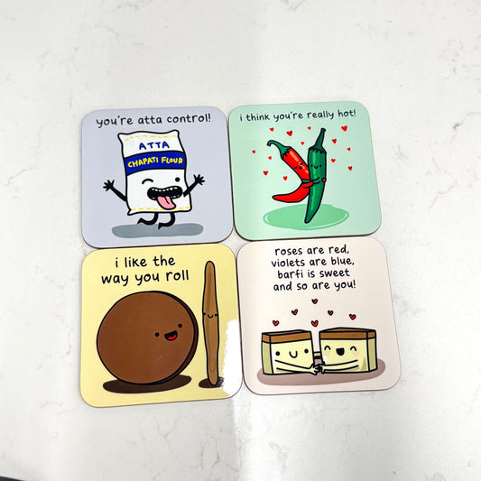 The Playful Indian – Set of 4 Funny Coasters