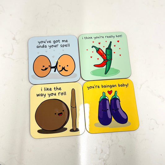 The Playful Indian – Set of 4 Funny Coasters