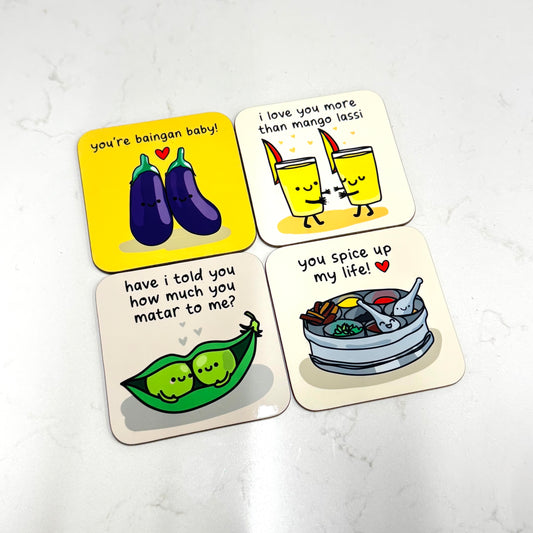 The Playful Indian – Set of 4 Funny Coasters