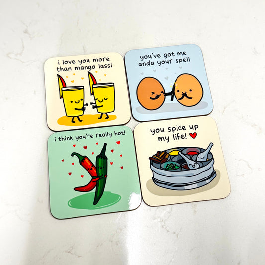 The Playful Indian – Set of 4 Funny Coasters