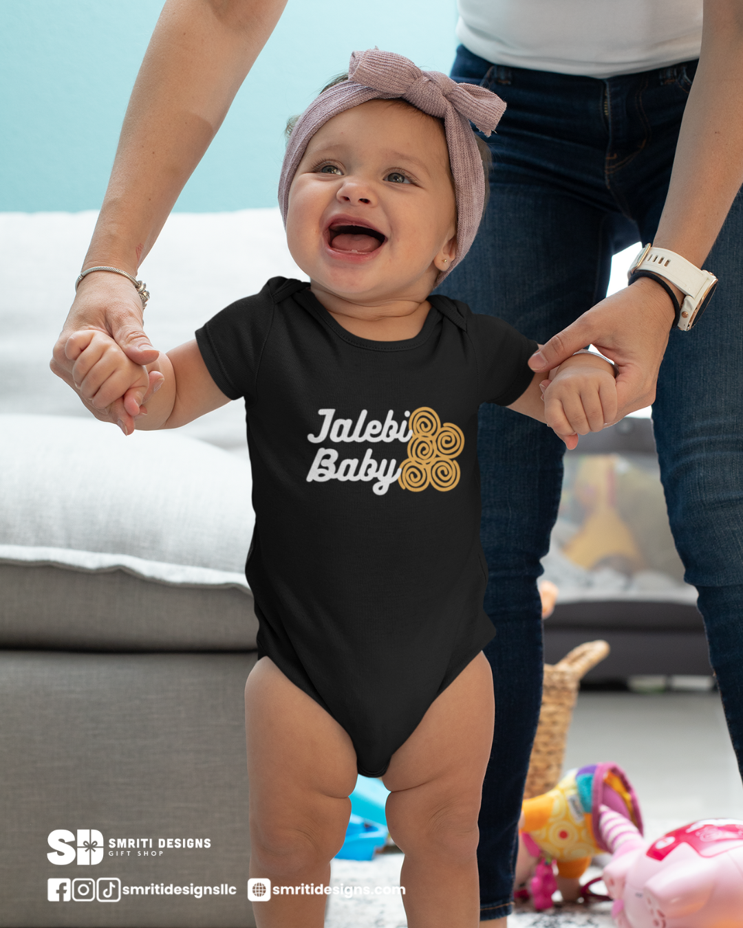 "Jalebi Baby" Baby Onesie - Black