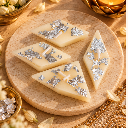 Kaju Katli Candles – Set of 4 | Handmade Soy Wax | Made in New York