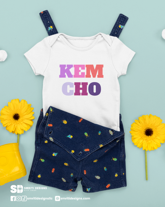 "Kem Cho" Baby Onesie - White