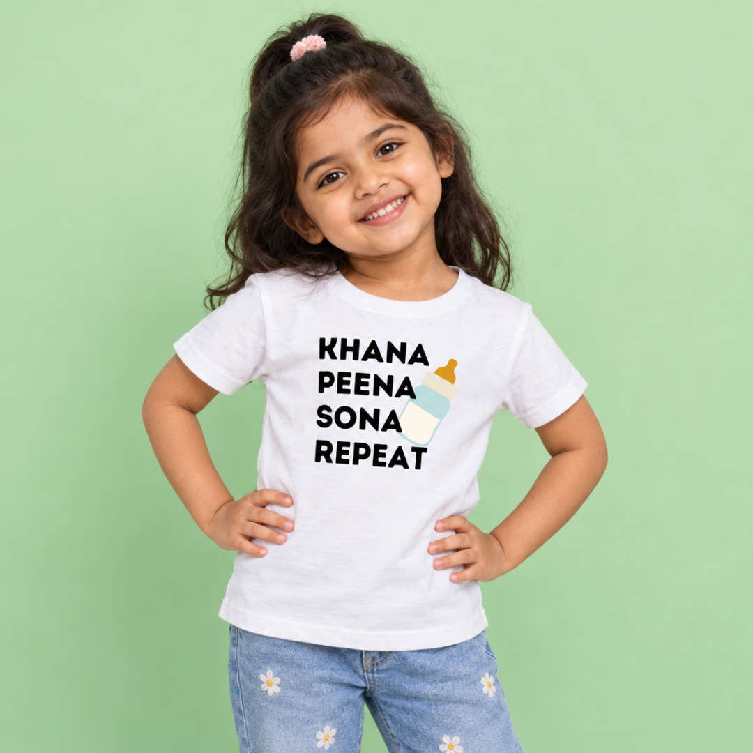 “Khana Peena Sona Repeat” Toddler Shirt