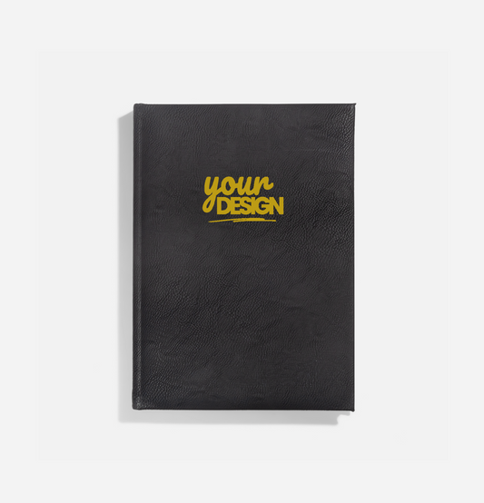 Your Custom Design: Faux Leather Journal Large - Black with Gold Foil