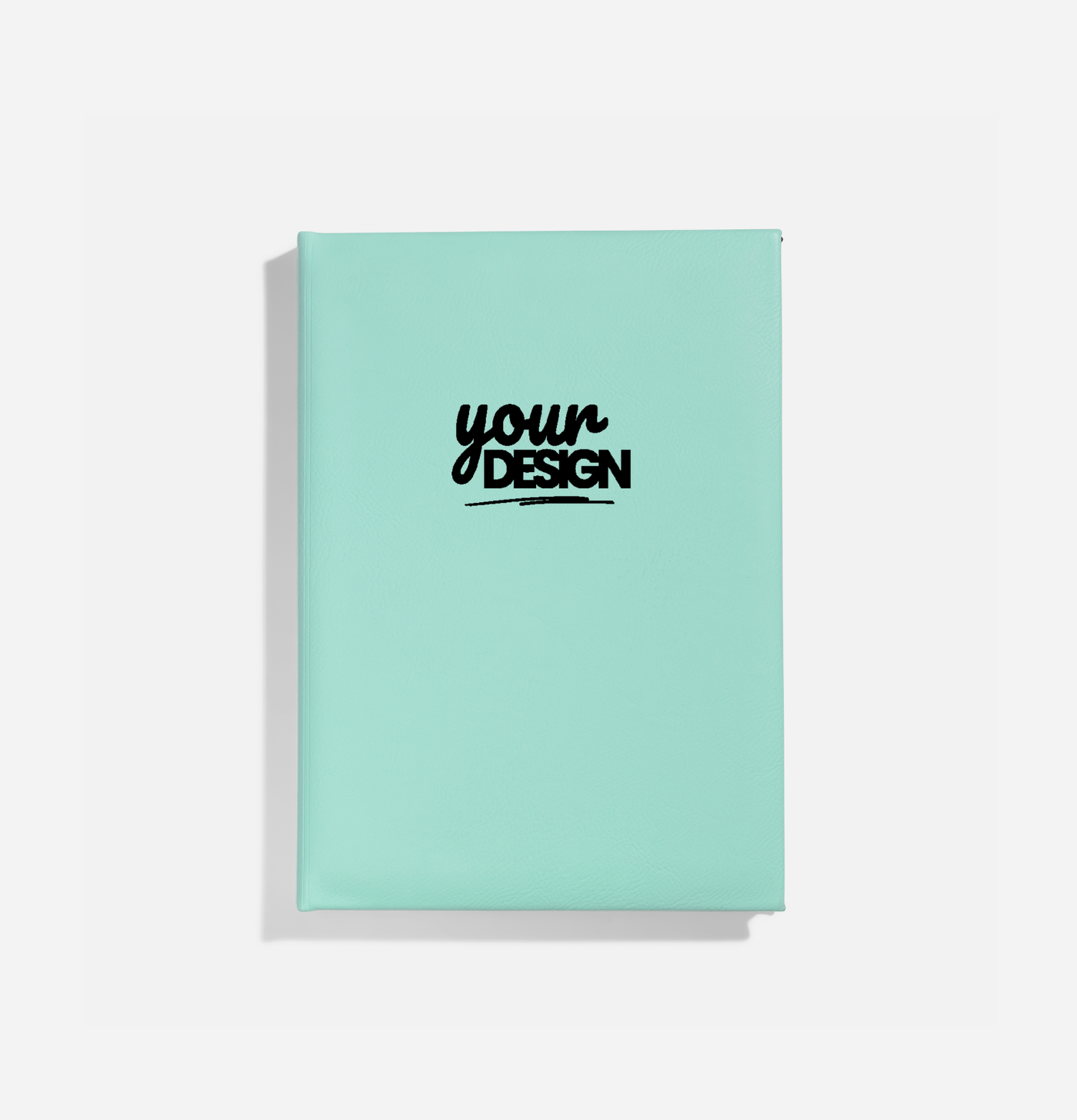 Your Custom Design: Faux Leather Journal Large - Teal with Black Foil