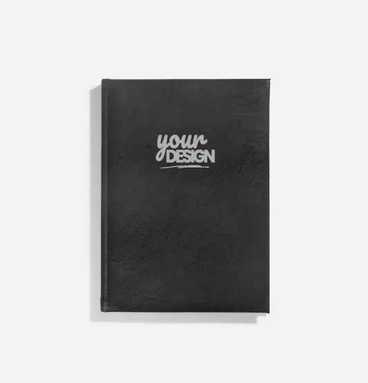 Your Custom Design: Faux Leather Journal Large - Black with Silver Foil