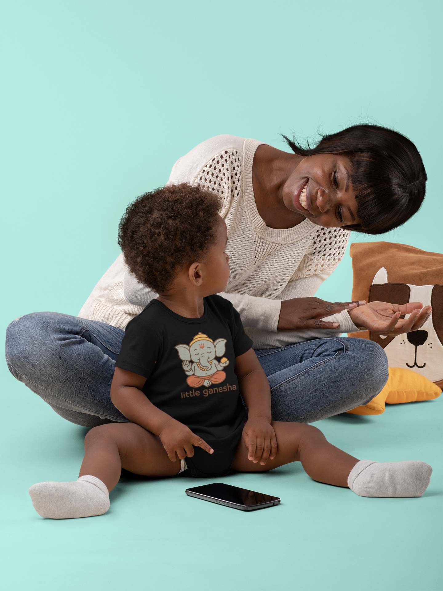 "Little Ganesha" Baby Onesie - Black