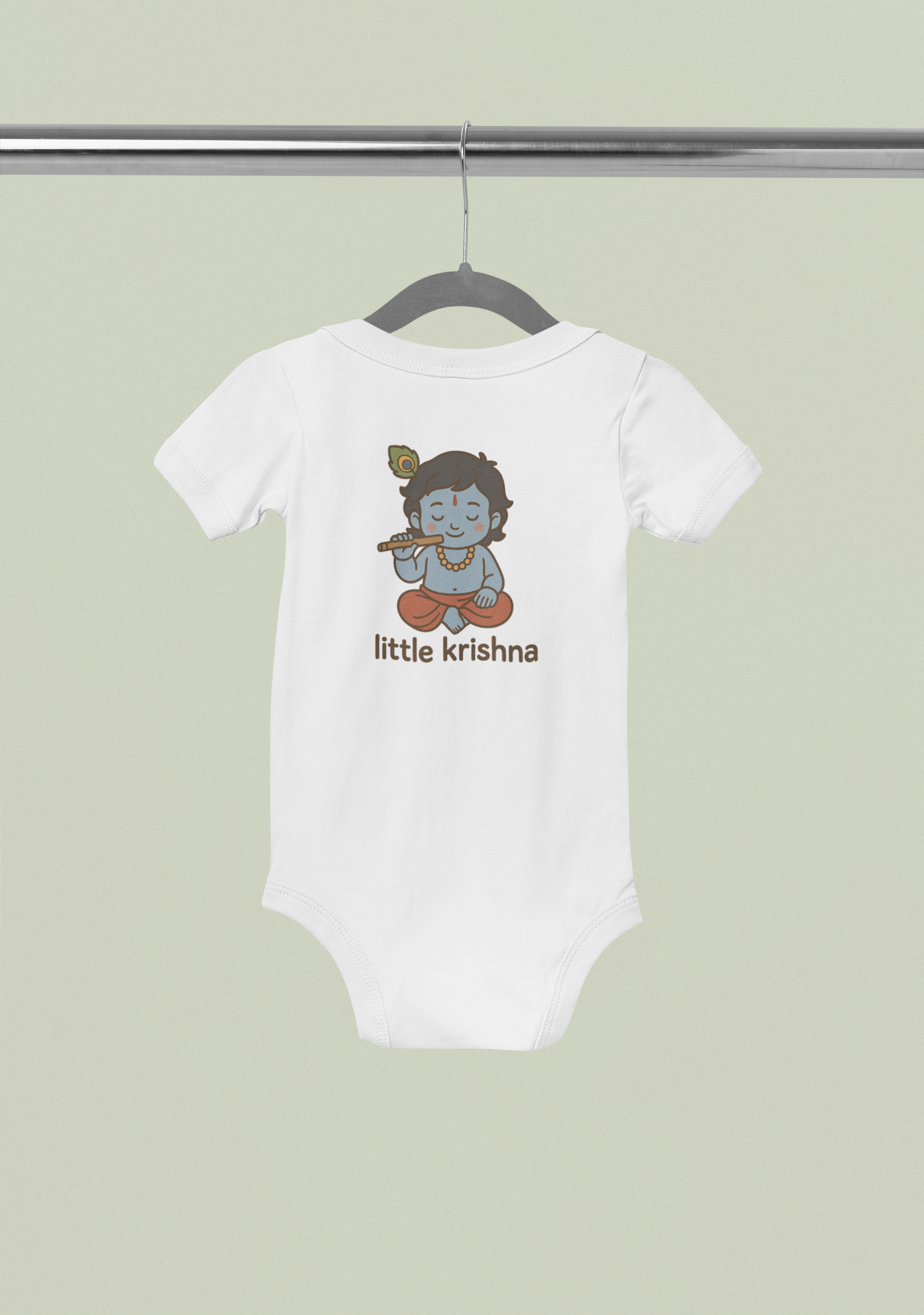 "Little Krishna" Baby Onesie - White