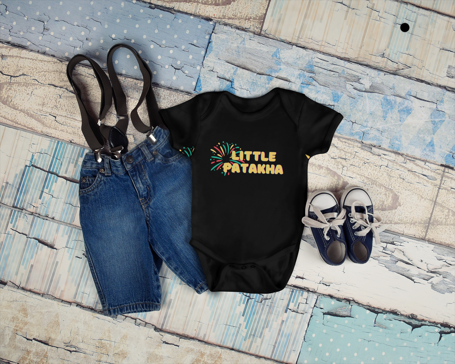 "Little Patakha" Baby Onesie - Black