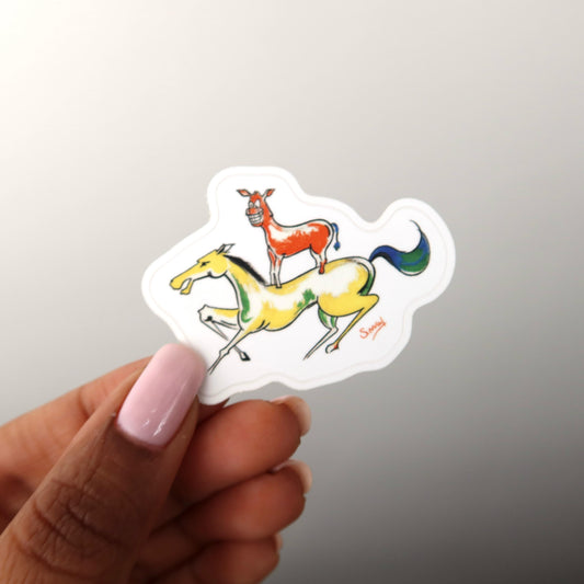 Majnu Bhai Painting 2x2 Sticker