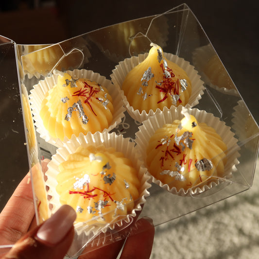 Modak Candle – Set of 4 | Handmade Soy Wax | Honeysuckle Jasmine Scent