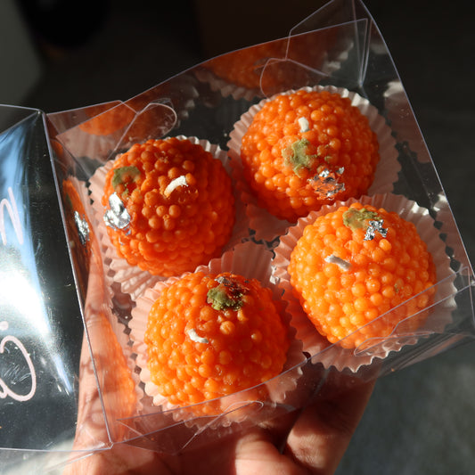 Motichoor Ladoo Candle Large – Set of 4 | Handmade Soy Wax | Made in Seattle