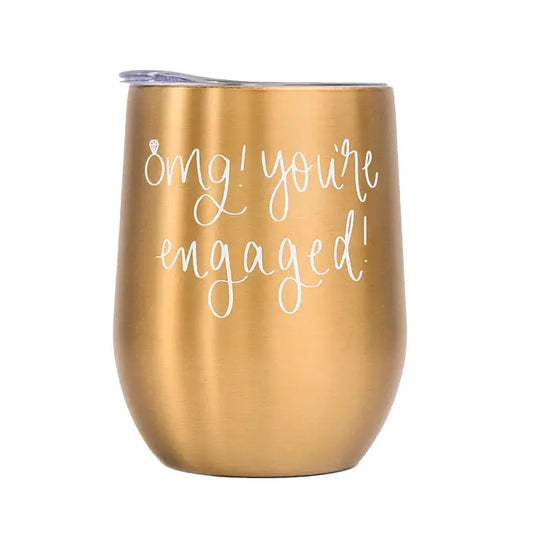 Omg! You're Engaged! Metal Wine Tumbler - Home Decor & Gifts