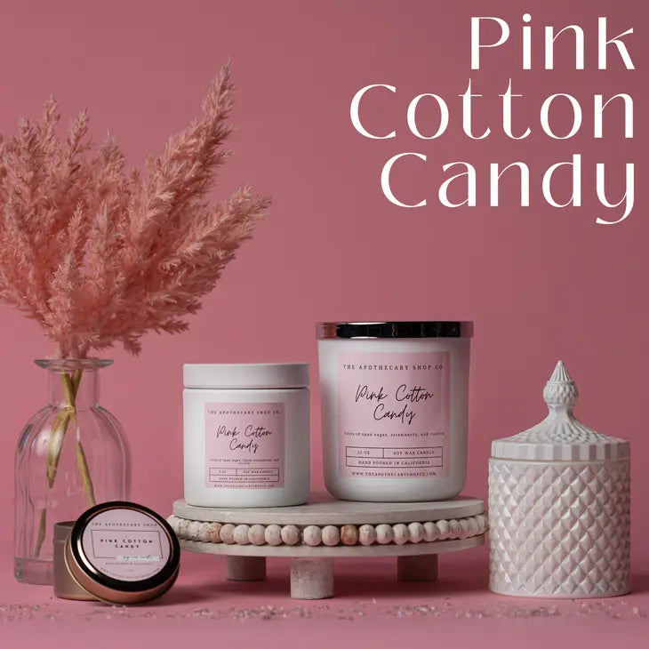 Pink Cotton Candy Crystal Soy Wax Candles