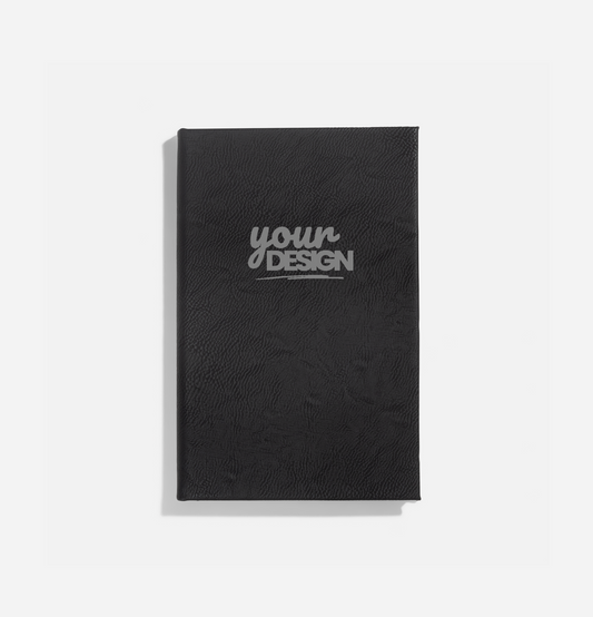 Your Custom Design: Faux Leather Journal Small - Black with Silver Foil