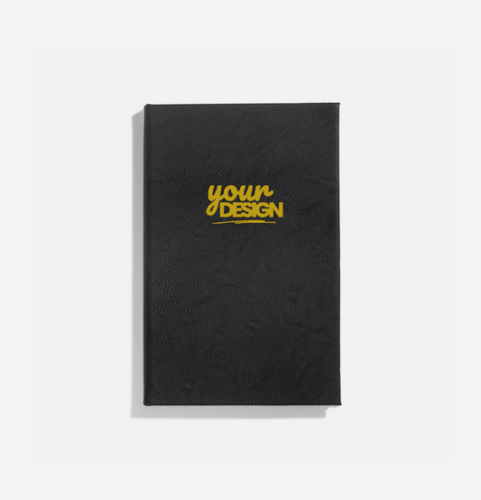Your Custom Design: Faux Leather Journal Small - Black with Gold Foil