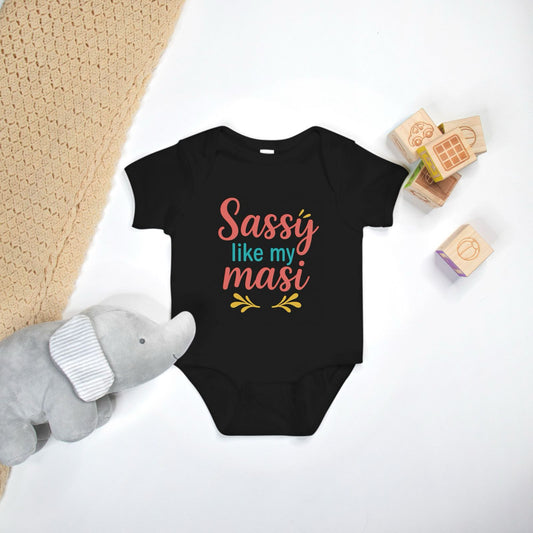 "Sassy Like My Masi" Baby Onesie - Black