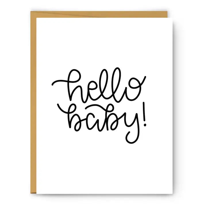 Hello Baby Script - Baby Greeting Card