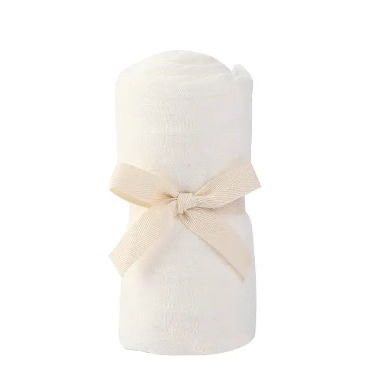 Soft Bamboo Baby Swaddle - Stylish Luxury Newborn Gift - Ivory