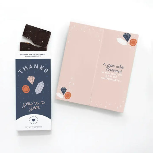 Thank You Card with Chocolate Inside - Thanks, You're A Gem!