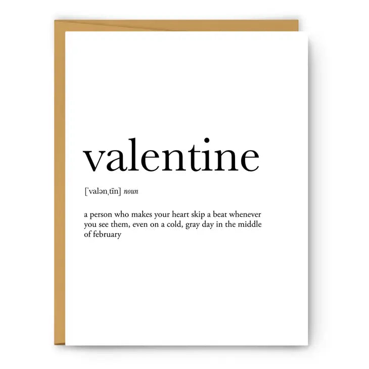 Valentine Definition - Valentine's Day Card
