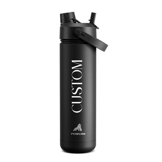Matte Black Custom Water Bottle – 26oz