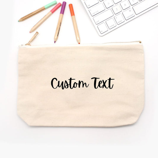 Custom Text - Pencil Bag (Canvas)