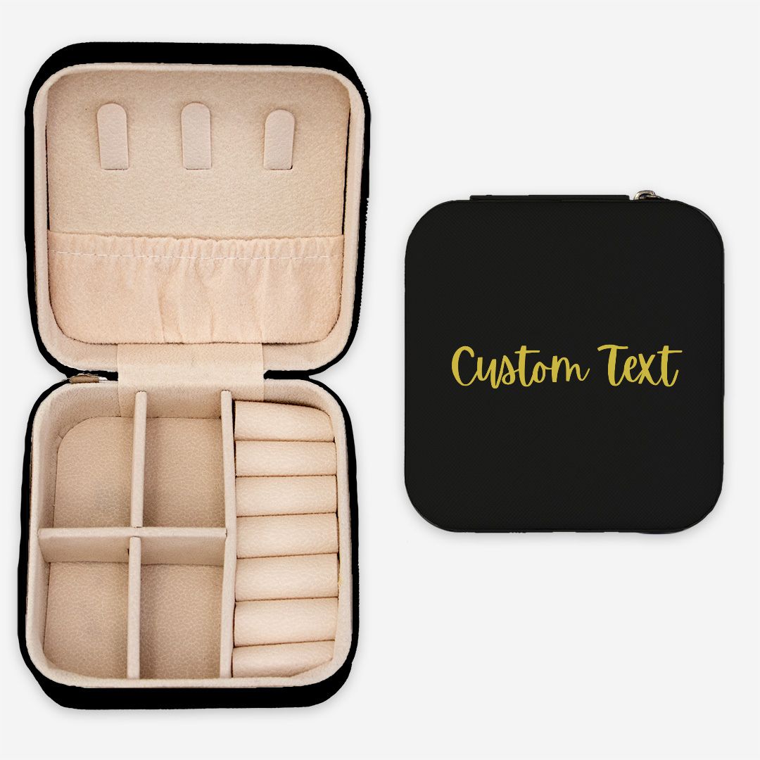 Custom Text Gold - Jewelry Travel Case