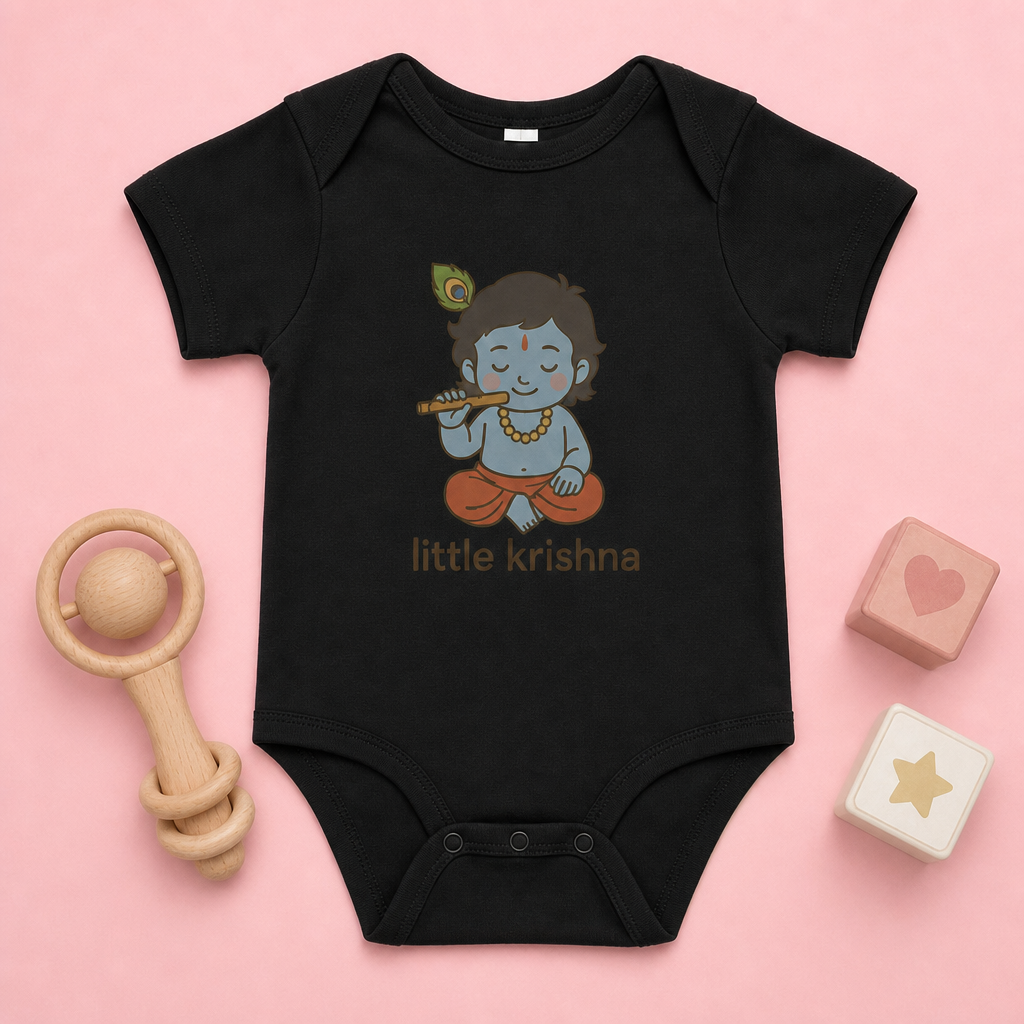 "Little Krishna" Baby Onesie - Black