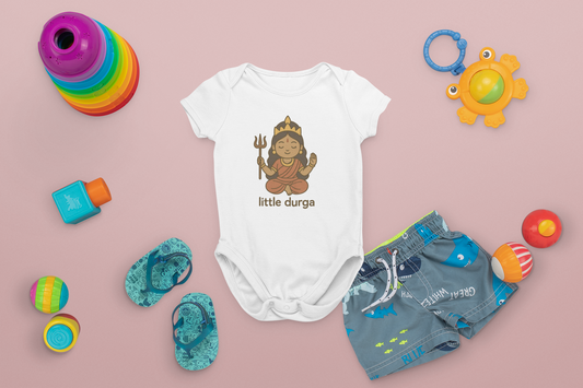 "Little Durga" Baby Onesie - White